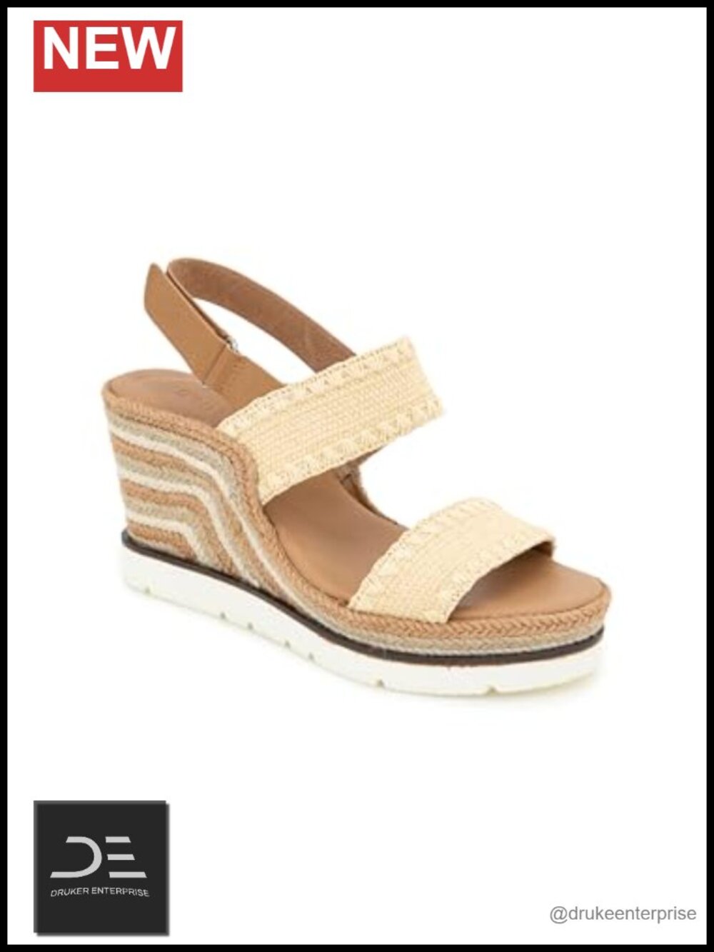 Evora Women's Comfortable Wedge Sandals with Velcro Straps, Elastic Upper and